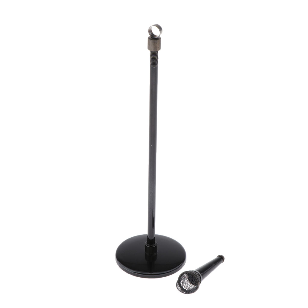 Action Figure Stand - Миниатюрная модель микрофона, металлическая регулируемая подставка